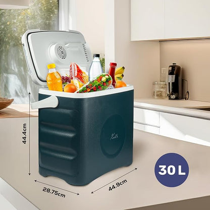 Enveix Electric Portable Cooler Box, 30L, Cooling and Keep Warm Function, AC/DC & Power Supply USB for Car, Boat and Camping, With ECO Option