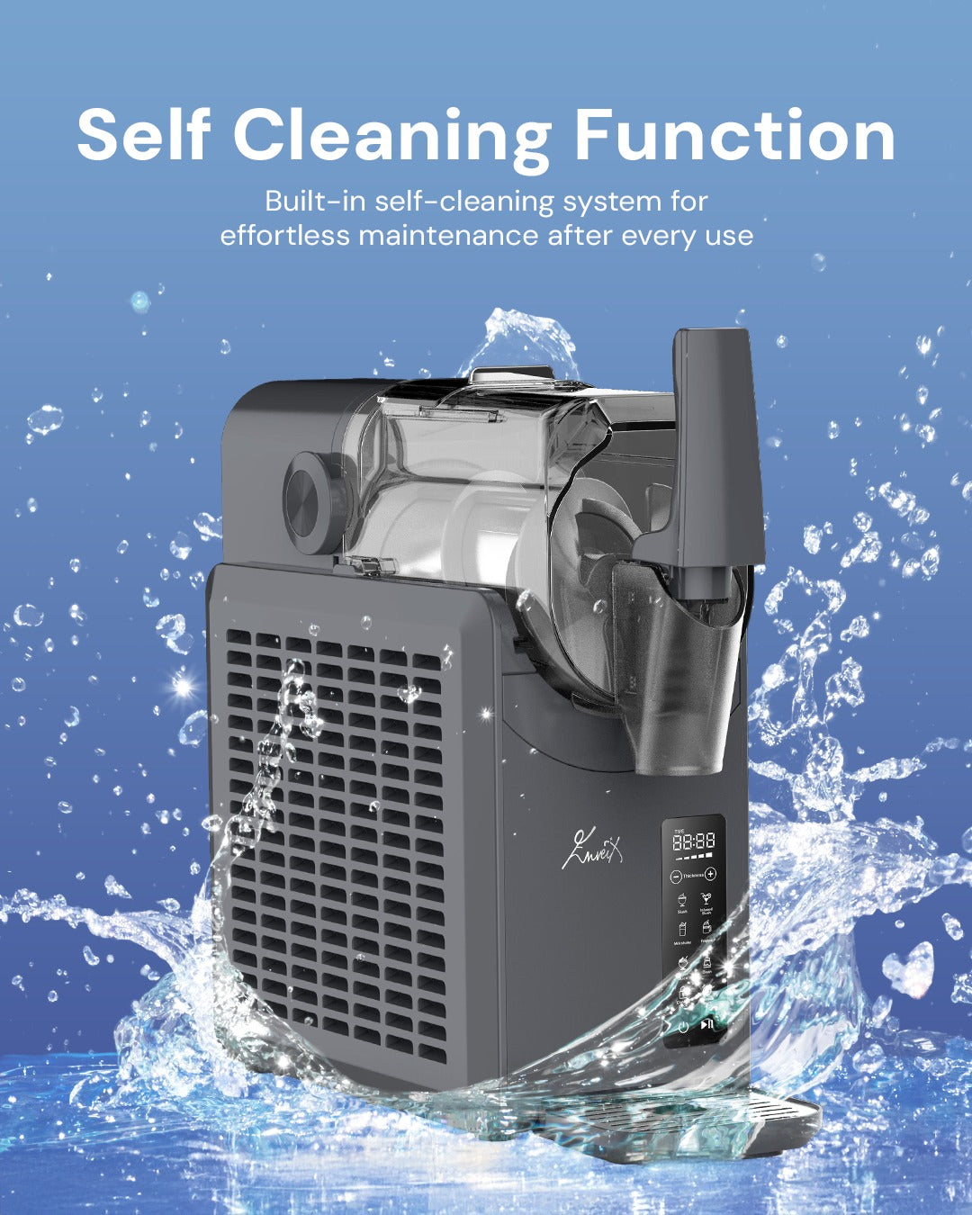 Enveix Slushie Machine, Professional Frozen Drink Maker, 2L Capacity,5 Preset Programs, Time Display, No Ice Needed