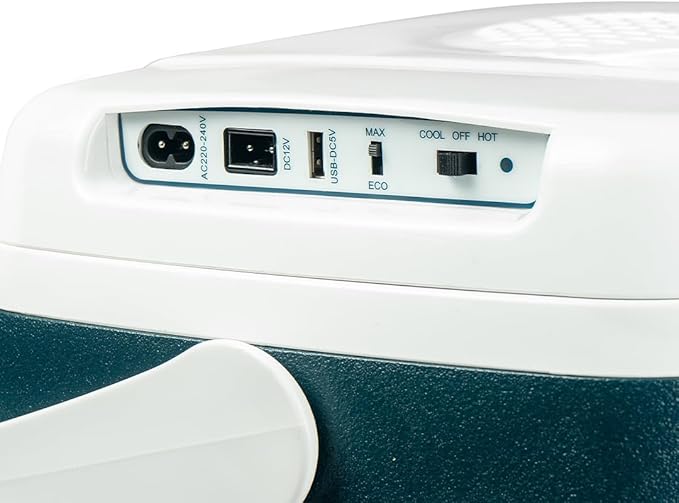 Enveix Electric Portable Cooler Box, 30L, Cooling and Keep Warm Function, AC/DC & Power Supply USB for Car, Boat and Camping, With ECO Option