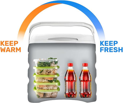 Enveix Electric Portable Cooler Box, 30L, Cooling and Keep Warm Function, AC/DC & Power Supply USB for Car, Boat and Camping, With ECO Option